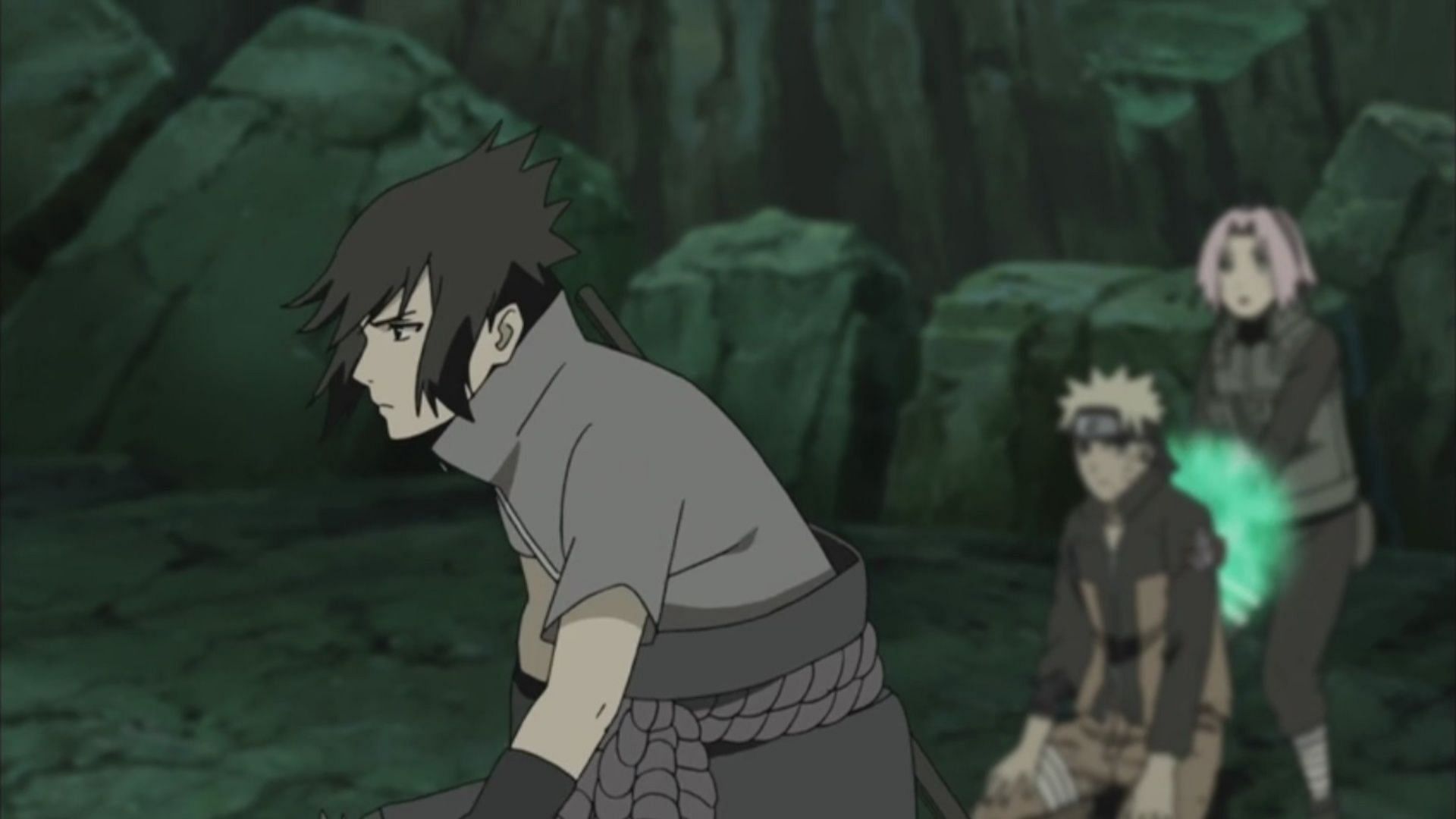Sasuke as seen in one of the overhyped anime moments (Image via Studio Pierrot)
